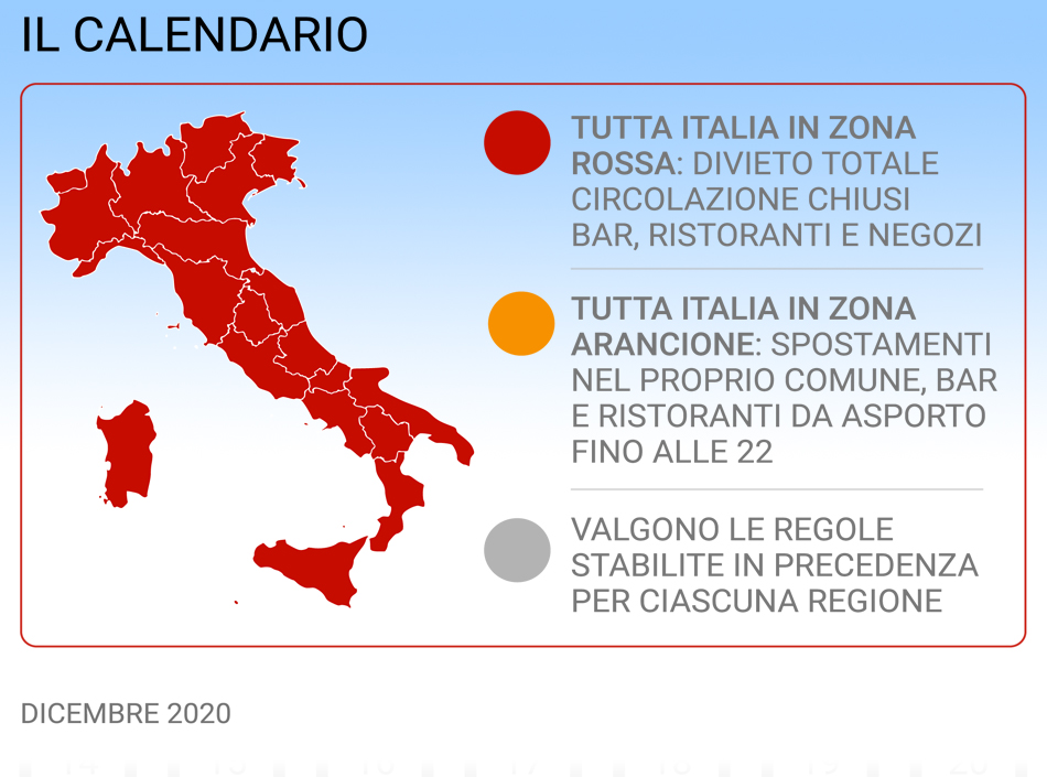 Calendario e misure di sicurezza per il Natale